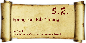 Spengler Rázsony névjegykártya